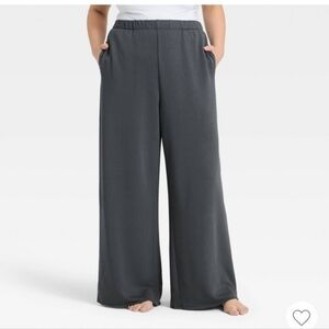 Gray Wide-Leg Lounge Pants